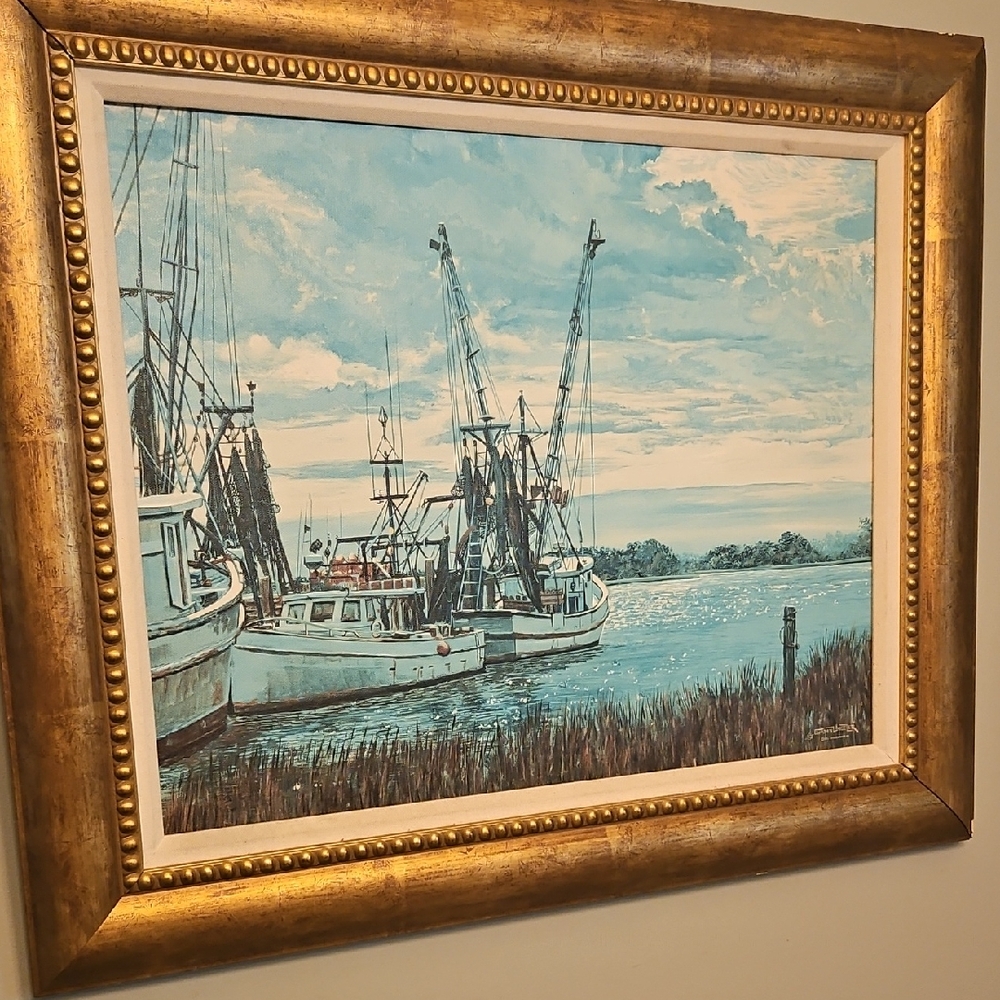 Gold Framed Nautical Art Print